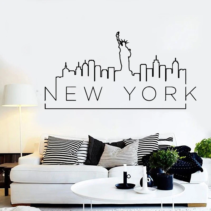 

NEW YORK Wall Sticker Nursery Empire City Vinyl Decal Art Decals Kids Room Nature Decor Decoration Accessories Removable Poster