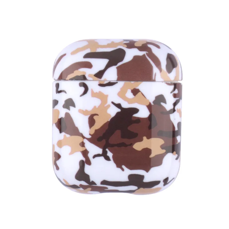 Camo-Brown Чехол для Airpods милый Футляр для наушников Funda Irpods Камуфляжный армейский окрашенный Жесткий Чехол для Airpods 2 поколения - Цвет: Camo-Brown