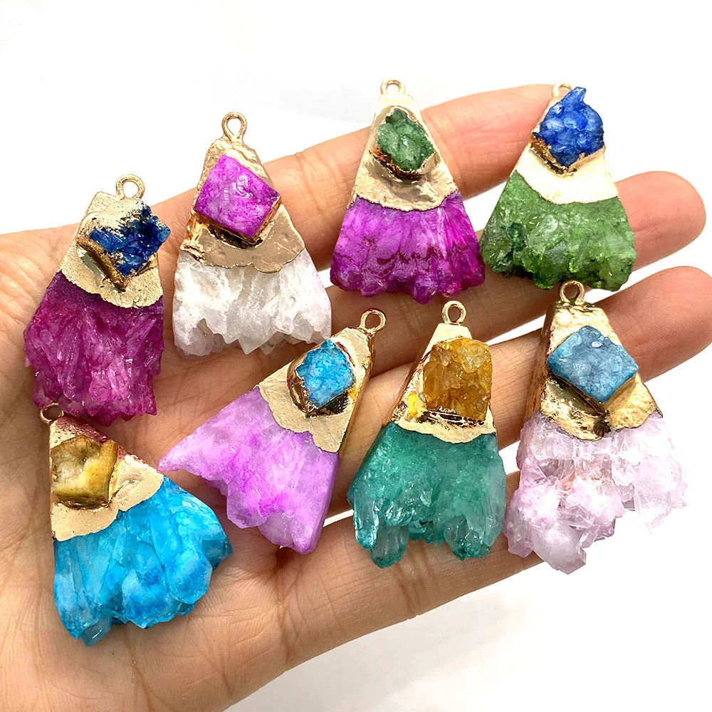 

Natural Stone Pendants Irregular Crystal Clusters Exquisite Agate Pendants Used To Make DIY Necklaces and Bracelets Accessories