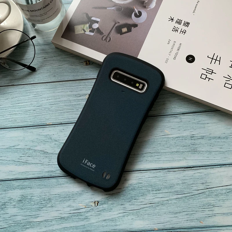Корея Япония iFace PC скраб противоударный чехол для телефона для samsung S10 Plus S10E анти-падение дуги шок чехол для samsung S10 coque чехол s - Цвет: blue
