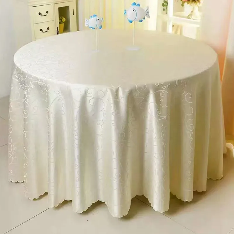 WedFavor, 1 шт., полиэстер, Круглый, для свадьбы, жаккард, скатерть для банкета, льняная, дамасская, для обеденного стола, покрытие для отеля, вечерние, Декор - Цвет: Ivory