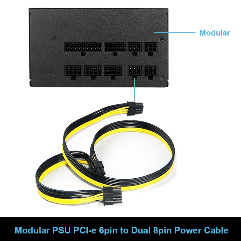 Модульный кабель PSU GPU 6 контактный к 2 PCIe 8 + Vidoe карта 6P двойному P разделитель