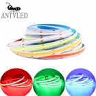 Гибкая светодиодная лента COB высокой плотности, 384 светодиодов, 528 светодиодов, белыйнатуральный белыйтеплый белыйжелтыйкрасный, линейная регулировка яркости, 1224 В постоянного тока