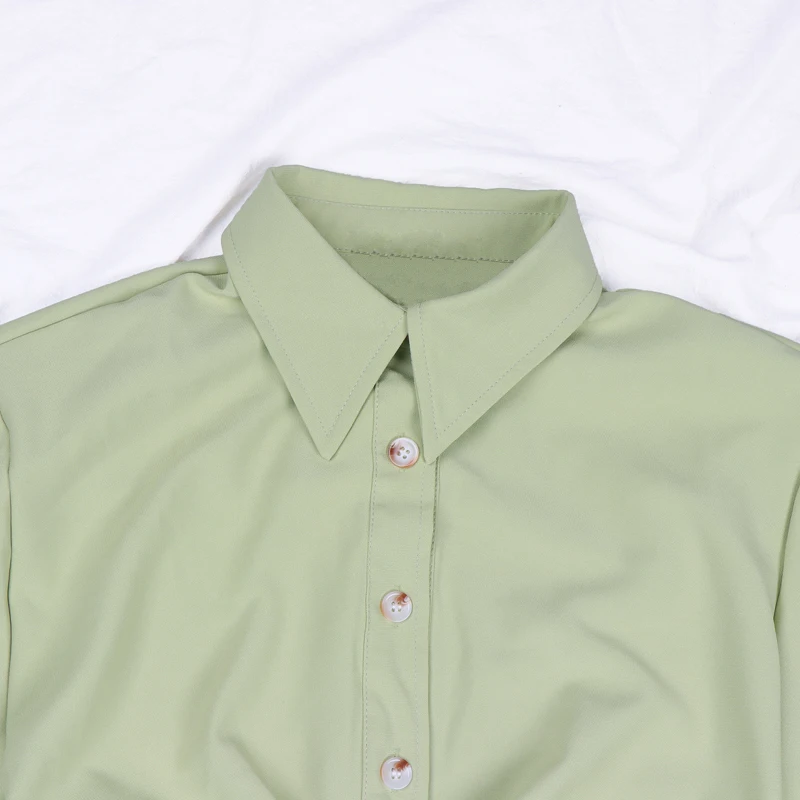 

Rosvigor Women Midi Shirt Dress Chic Fashion Button-up Draped Short Sleeve Side Zipper Female Dress Ladies Vestido De Mujer