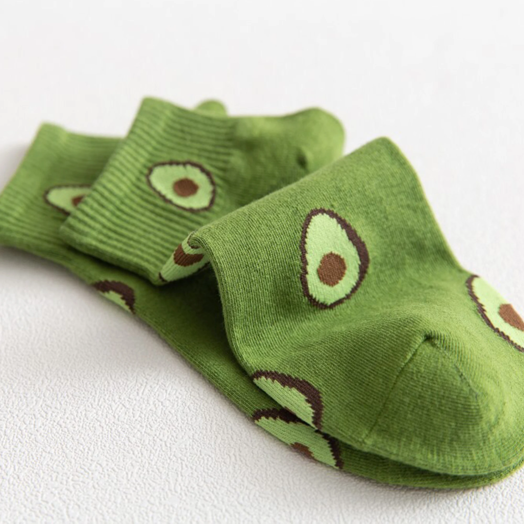 

2020 Female Boat Socks Cartoon Embroidery Avocado Cotton Socks Women Men Funny Happy Cute Summer Casual Girls Short Socks