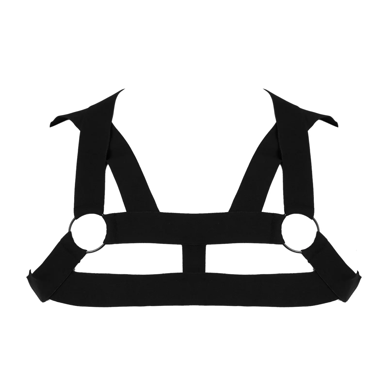 Mens Erotic Crop Tops Body Chest Harness Belt Metal Ring Elastic Shoulder Straps Clubwear Fancy Dress Ball Stage Show Costumes |