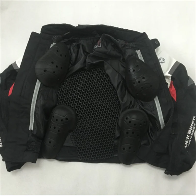 

ROCK BIKER Men's Motorcycle Oxford Cloth Windproof Riding Off-Road Racing Sports moto Jacket Clothing With Five Protector Guards