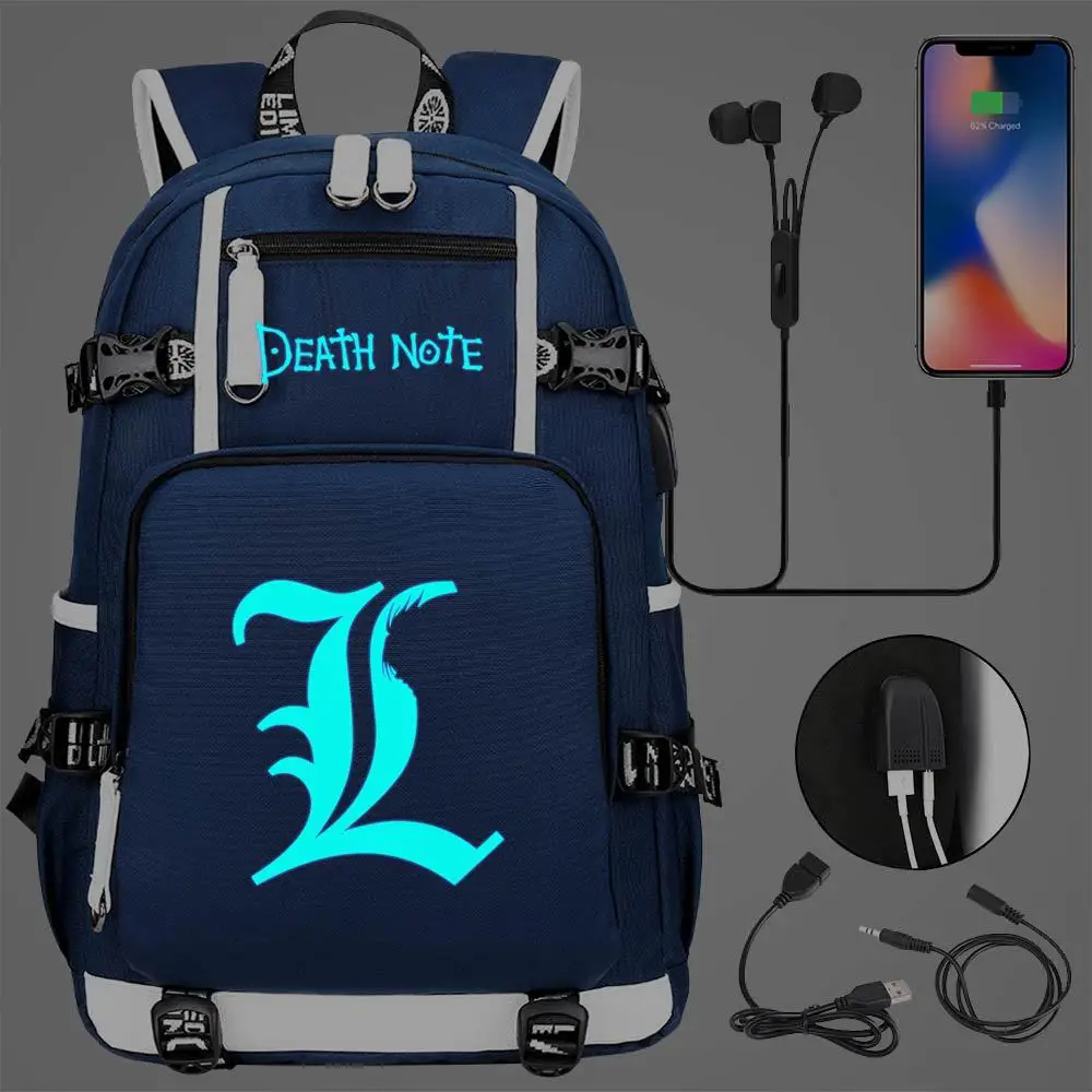 Светящийся в темноте рюкзак для ноутбука с героями аниме Death Note|bag rucksack|laptop