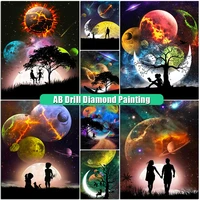 5d diy diamond painting ab landscape full squareround diamont embroidery starry sky mosaic couples cross stitch home decor gift