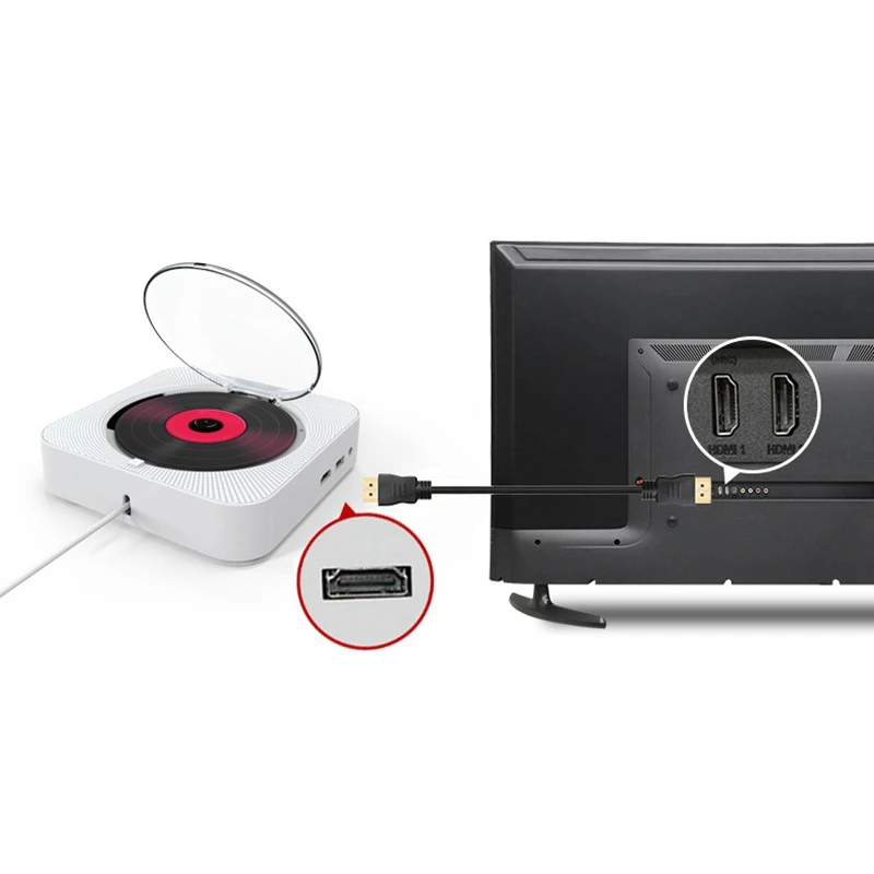 Wall-Mounted Bluetooth CD Player Prenatal Education Speaker Sounds Cd English Learning Machine (EU Plug) | Электроника