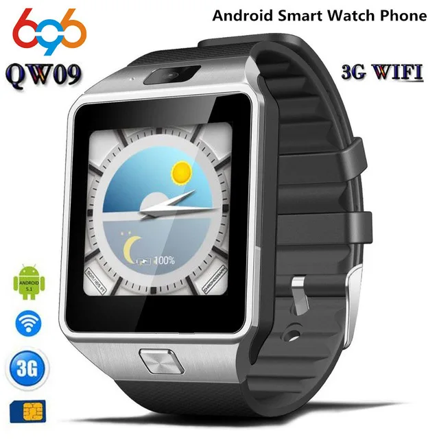 696 3G WIFI QW09 Android Smart Watch 512MB/4GB Bluetooth 4.0 Real-Pedometer SIM Card Call Anti-lost Smartwatch PK DZ09 GT08 | Электроника