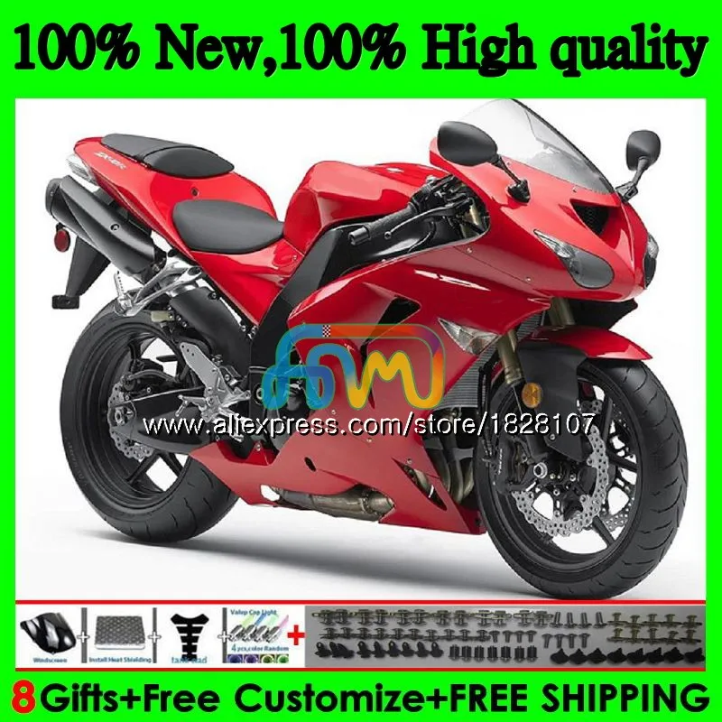 

Корпус для KAWASAKI ZX 10 R ZX-1000 ZX-10R ZX1000 CC 06 07 16BS.72 ZX заводской красный 1000CC ZX 10R ZX10R 06 07 2006 2007 обтекатель комплект