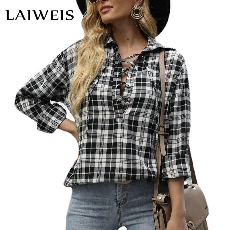 Новинка 2021 осенне-зимние блузки LAIWEIS в европейском и американском стиле женская