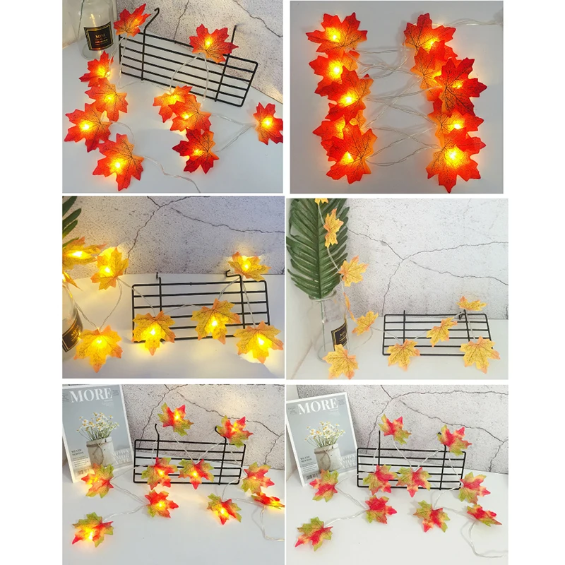 

Maple Leaves 20 LED String Lights Fall Garland Christmas Decoration Lights