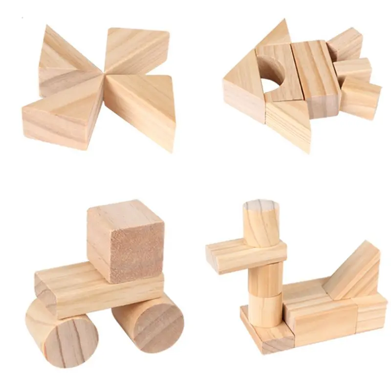 

100 Pcs/Lot Wooden Blocks Castle Building Blocks Early Educational Toys