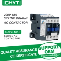 free shipping chyt cjx2 1810 3p1no ac 220v 18a 5060hz electric din rail mounted one normal open 3 phase household contactor