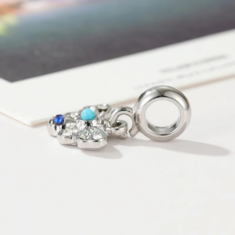 Новые милые синие Бусины-подвески в виде бабочки подходят для оригинального