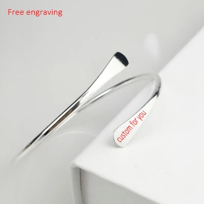 MYLONGINGCHARM 1 шт. браслет из латуни с надписью на заказ Гладкий овальный для укладки