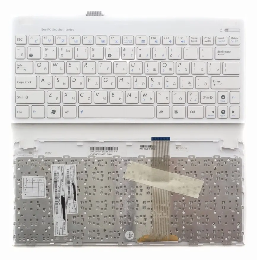 Клавиатура для Asus Eee PC 1011B, 1011CX, 1015B, 1015P, 1016P, 1018P Series, p/n: 90R-OA3D2K1G00Q, 13CK7619590, 13G03D2AP020-30