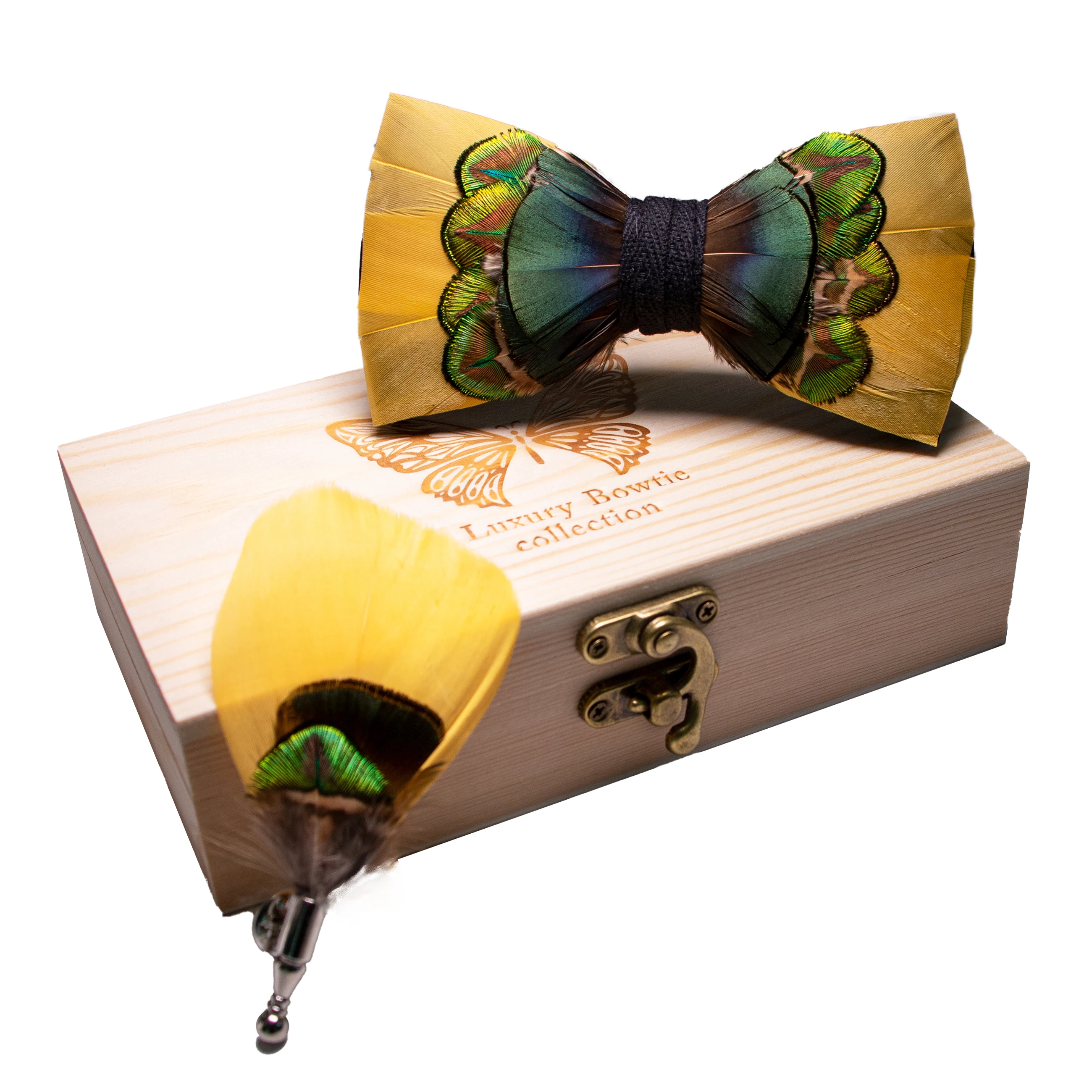 Мужской галстук бабочка JEMYGINS оранжевая брошь для галстука бабочки деревянная