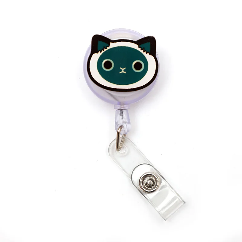 11 Color Cute Cat Style Retractable Badge Reel For Nurse & Doctor Card Holder Office & Hospital Supplies Boy & Girl Name Card images - 6