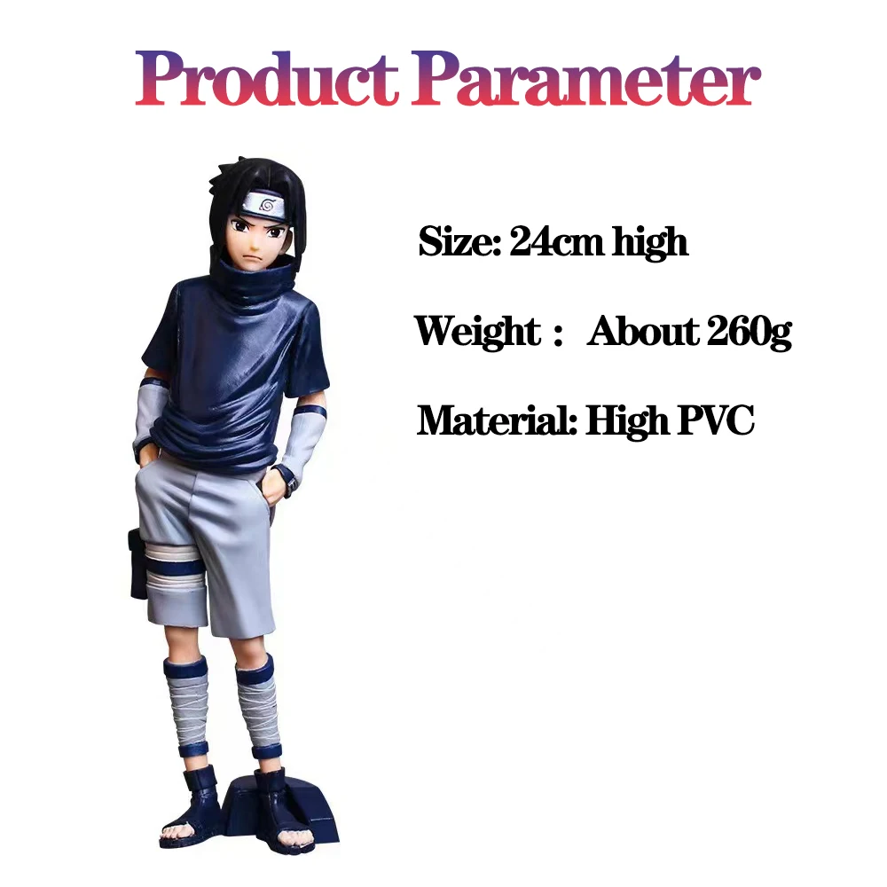 

Naruto Anime 24cm Shippuden Figurine Uchiha Sasuke PVC Action Figure Vertical Collection Model Figurine Decor Toy For Kids Gift