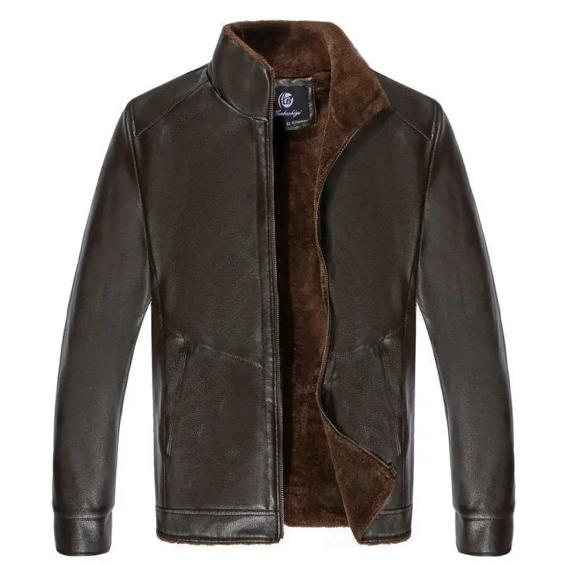 Модная мужская байкерская куртка новинка 2019 теплое толстое пальто из