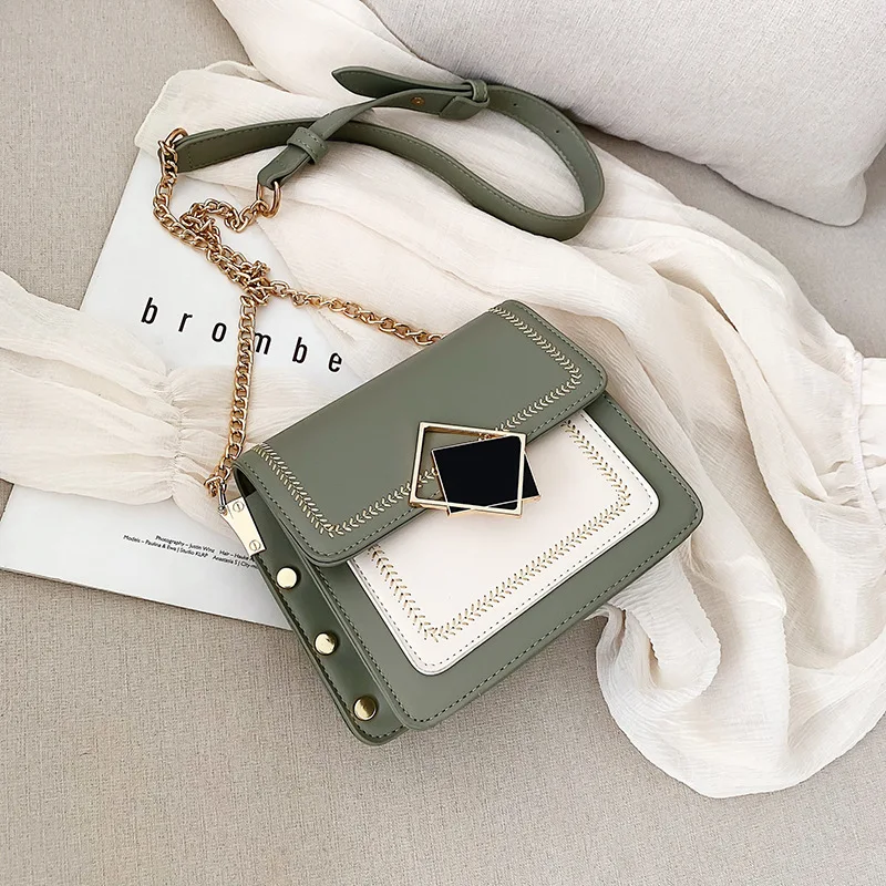 

Chain Pu Leather Crossbody Bags For Women 2019 Small Shoulder Messenger Bag Special Lock Design Female Travel Handbags