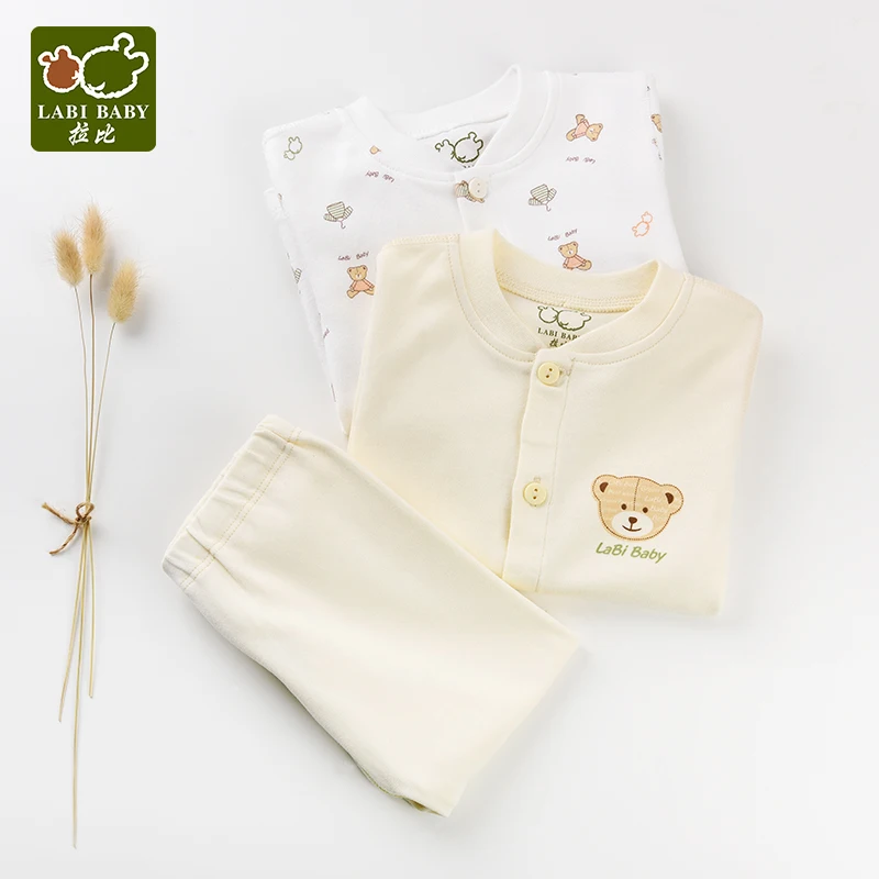2 Pack Baby Cotton Pajamas Set Long Sleeve Cartoon Bear Sleepwear Tops+Pants for Toddler Boys Girls | Детская одежда и обувь
