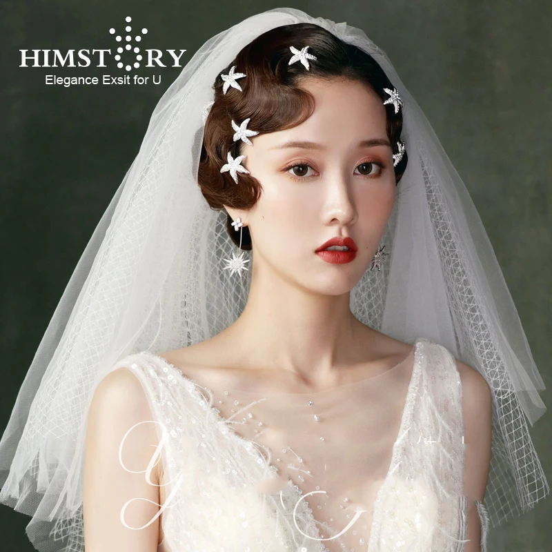 

Himstory Fashion Crystal Wedding Hair Pins Star Bridal Hairpins Bridesmaid Hair Clips Hair Accessories U Shape Hairwear