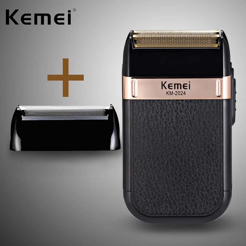 KEMEI новый станок для бритья USB зарядка поршневой двойной сетки золотой и
