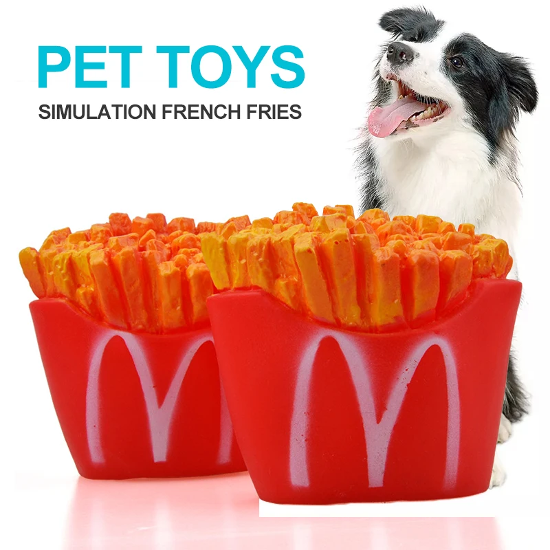 Обучение собака игрушка писк моделирование картофеля-фри Форма чистки зубов