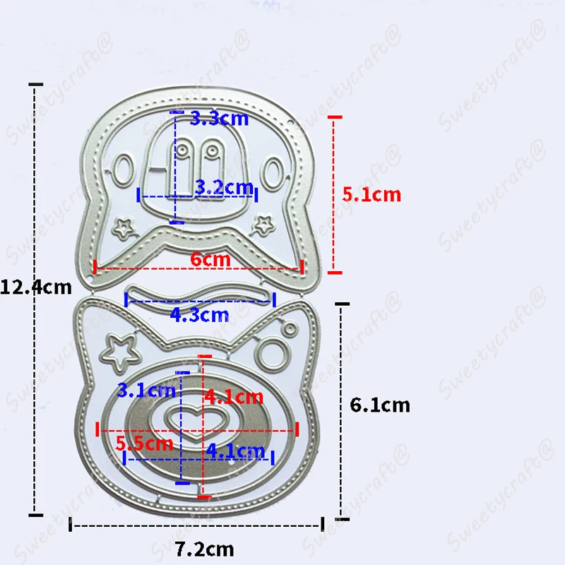 Штамп для скрапбукинга Shake Metal Cutting Die Cat Heart Star Рождественский фон сделай сам