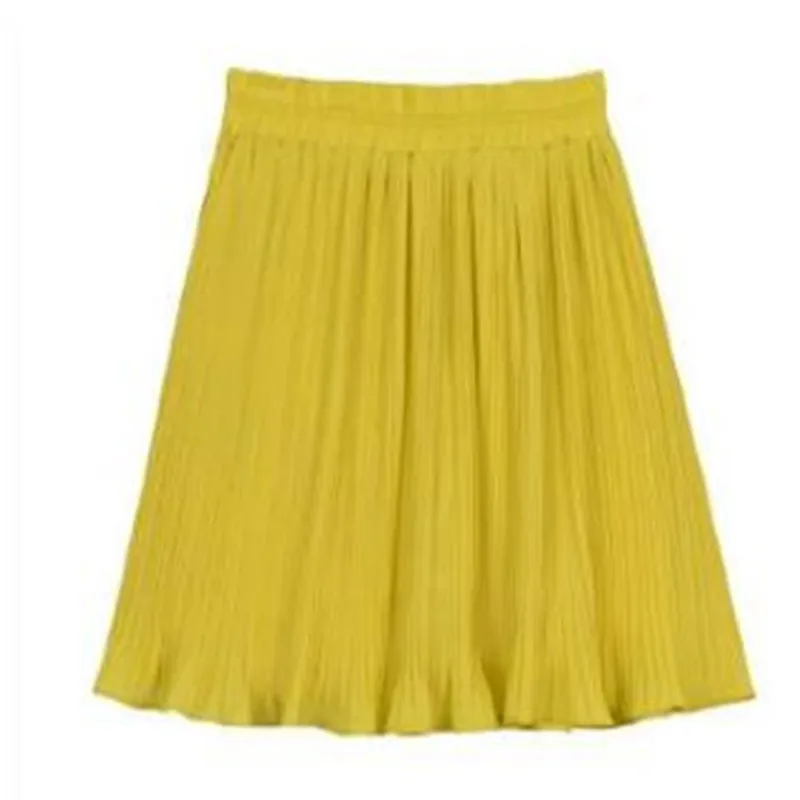 Женские летние плиссированные юбки Женская однотонная винтажная юбка с