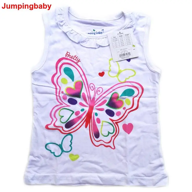 Jumpingbaby 2021 Детская футболка одежда для девочек летние топы футболки маленьких