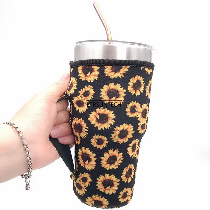 Sunflower 3 шт. Леопардовый принт Радуга Подсолнух русалка крышка бутылки воды Неопреновый Изолированный рукав сумка чехол для 30 унций стакан - Цвет: Sunflower