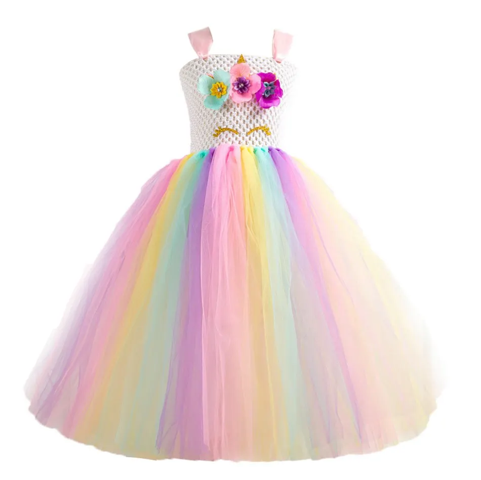 Unicorn Tutu Dress with Headband for Girls Birthday Party Children Cinderella Belle Sleeping Beauty Costume Outfit | Детская одежда и