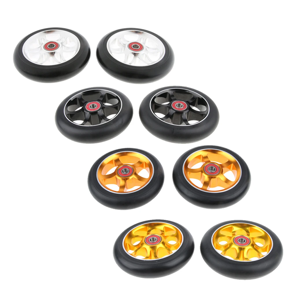 

2Pcs 110mm Stunt Pro Scooter Aluminum Core Pu Alloy Wheel for Rider