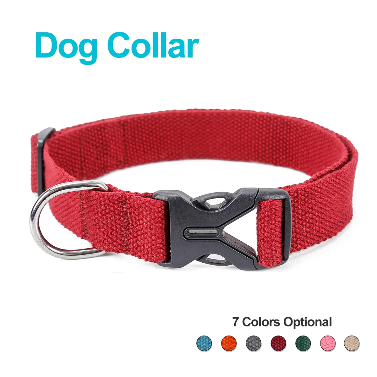 

Cotton Multicolour Pet Collar For Medium Big Dogs Pure Color Adjustable Soft Dog Collars Leash Comfort Durable Pet Supplies