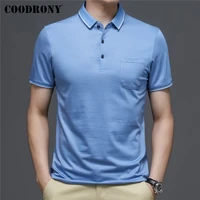 coodrony brand spring summer new arrival casual short sleeve polo shirt men clothing high quality soft tops with pocket c5151s