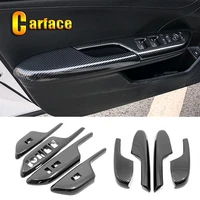 abs carbon fibre for honda civic 10th 2016 2020 accessories car door armrest protective cover with hand decoration cover trim