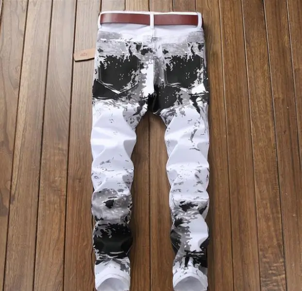 Брюки-Карандаш мужские с цветочным принтом эластичные повседневные штаны полной