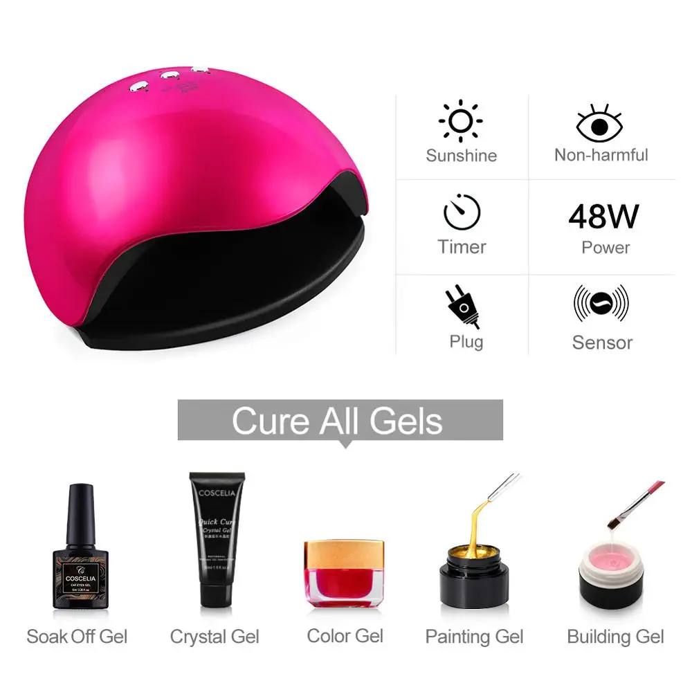 Сушилка для ногтей УФ светодиодный светильник маникюра 48/54 Вт лампа сушки всех