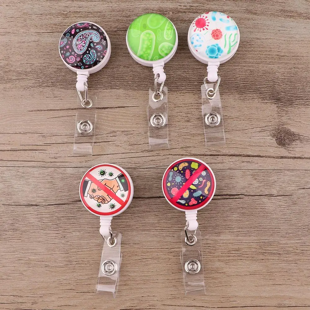 

CB695 Bacterial New Fashion Retractable Badge Reel Student Nurse Exhibition Cartoon ID Name Card Badge Holder Office Supplies