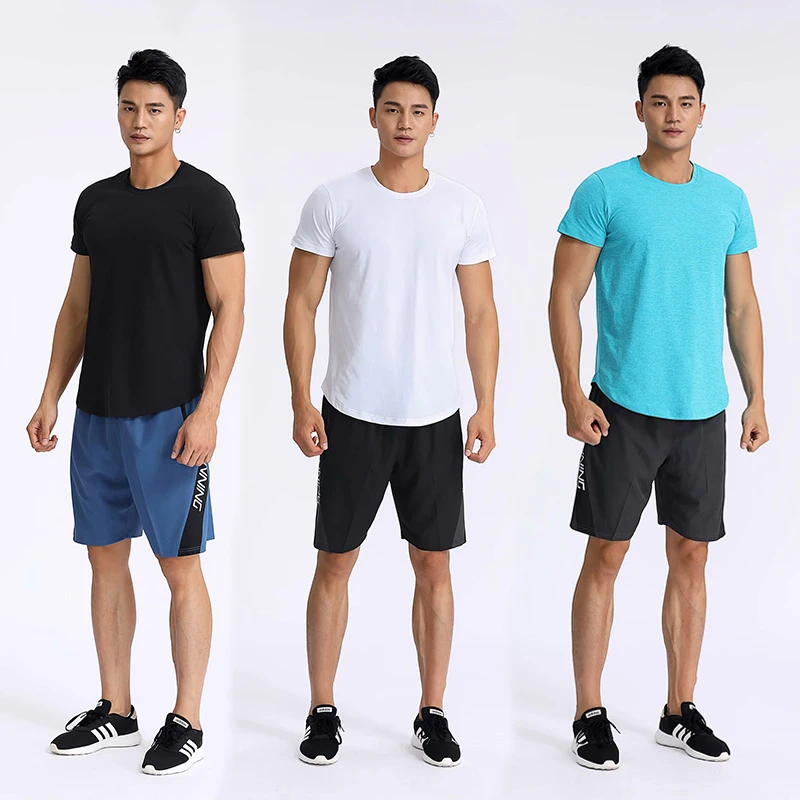 

Casual Men's Tracksuit Sets Jogging Gym Short Sleeve T-shirts Shorts 2 Pcs/Set Men Clothing Summer Exercise Workout Sportswear