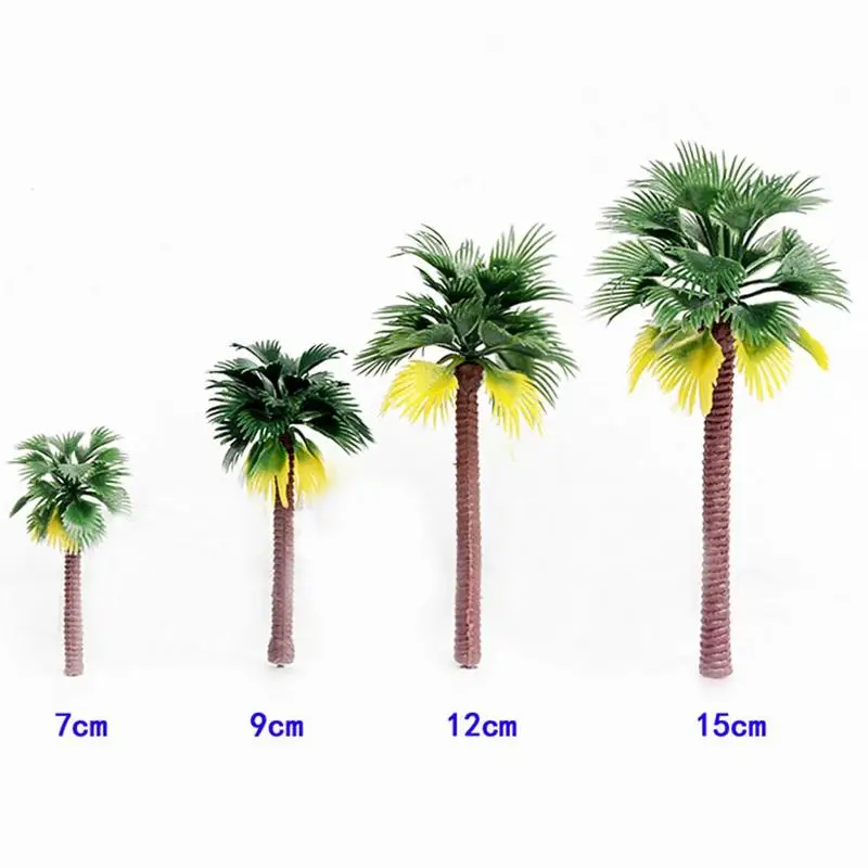 

Building Train Model Sand Table Mini Tropical Palm Tree Simulation Plastic Coconut Tree