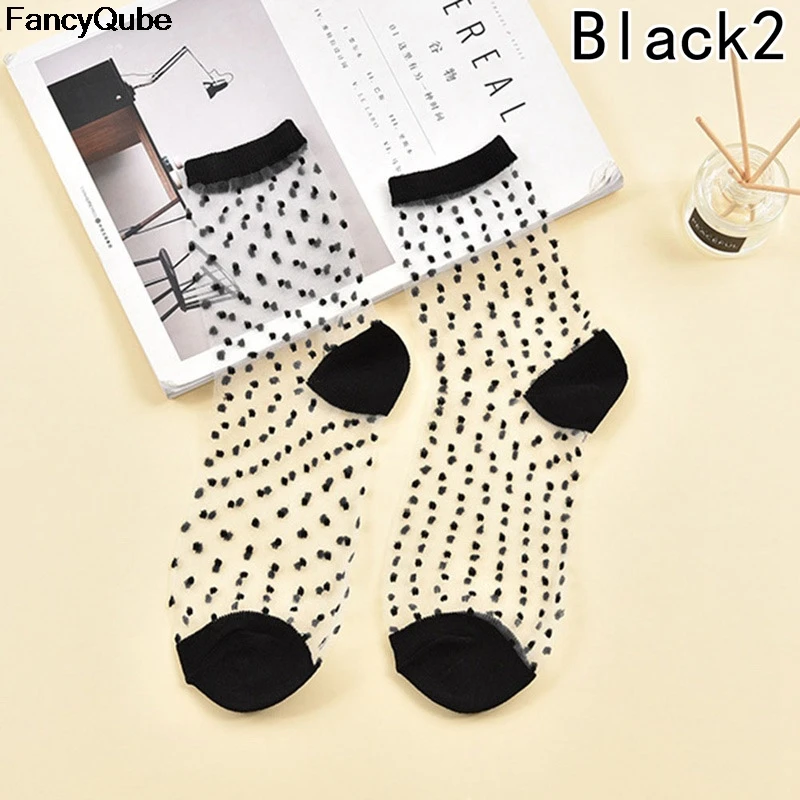 

Women Ladies Socks Fashion Sheer Mesh Glass Silk Socks Ultrathin Transparent Crystal Lace Fabulous Elastic Summer Ankle Sock