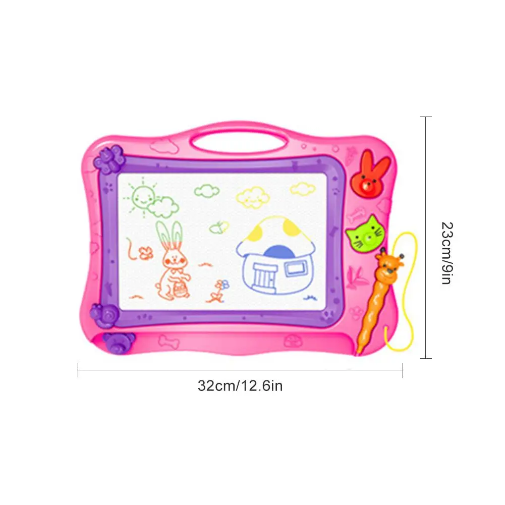 

32*23cm Magnetic Drawing Board Toys Large Magic Painting With 3 Animal Themed Stampers Early Educational Reusable Graffiti Toy