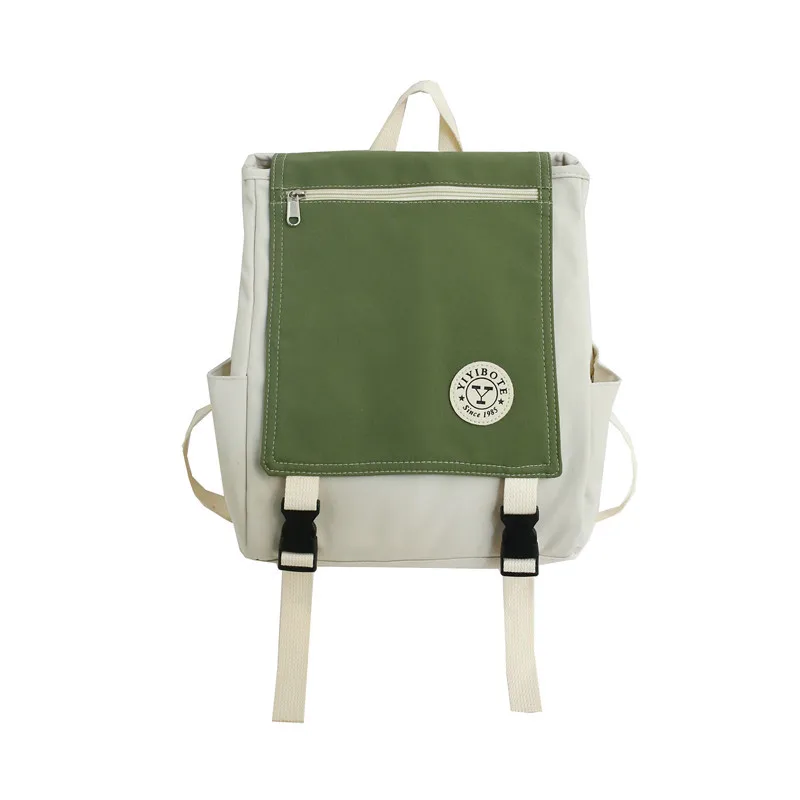 

2021 small fresh contrast color backpack canvas casual cute campus college student backpack