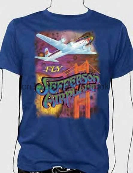 Самолет Джефферсона-Fly J.A. -Футболка S-M-L-XL совершенно новая-Официальная футболка |